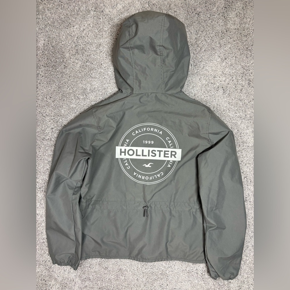 Hollister Jacket Womens Large Windbreaker Hoodie Swooshy California Outerwear